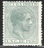 [King Alfonso XII, Inscription "CUBA 1881", प्रकार F6]