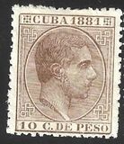 [King Alfonso XII, Inscription "CUBA 1881", प्रकार F10]