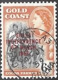 [Queen Elizabeth Stamps of 1952 of Gold Coast Overprinted "GHANA INDEPENDENCE 6TH.. MARCH, 1957", type C2]
