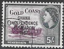 [Queen Elizabeth Stamps of 1952 of Gold Coast Overprinted "GHANA INDEPENDENCE 6TH.. MARCH, 1957", type B8]