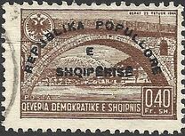 [Declaration of the People's Republic - Postage Stamps of 1945 Overprinted "REPUBLIKA POPULLORE - E - SHQIPËRISË", type DV]