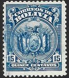 [Coat of Arms - Dot After "BOLIVIA" in Oval, 类型 AU24]