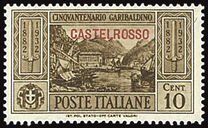 [Italian Postage Stamps Overprinted "CASTELROSSO", tegund J]