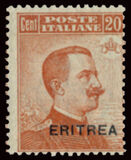 [King Victor Emmanuel III of Italy - Italian Postage Stamps Overprinted "Colonia Eritrea" or "ERITREA", type O1]