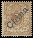 [German Empire Postage Stamps Overprinted "China" in 45 Degree Angle, type A]
