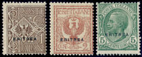 [Italian Postage Stamps Overprinted "ERITREA", Typ V]