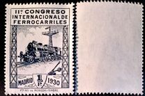 [The 11th International Railway Congress, Madrid - Blue Control Numbers on Back, type CK10]