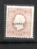 [King Luis I - Portuguese Stamps Overprinted "Acores" in Small, type F1]