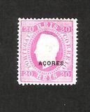 [King Luis I - Portuguese Stamps Overprinted "Acores" in Small, type F3]