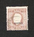 [King Luis I - Portuguese Stamps Overprinted "Acores" in Small, type F1]