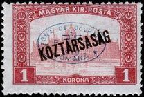 [Overprinted " Köztársaság", type P]