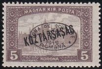 [Overprinted " Köztársaság", type P6]