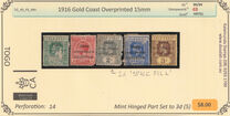 [Gold Coast Postage Stamps Overprinted in London - "OCCUPATION" 15mm Long, type A44]