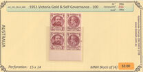 [The 100th Anniversary of the Discovery of Gold in Victoria & The 100th Anniversary of the Self Governance in Victoria, type DE]