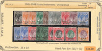 [Straits Settlements Postage Stamps Overprinted "B M A MALAYA" in Black or Red Colour, نوع A]