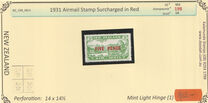 [Airmail Stamp of 1931 in Changed Color and Surcharged in Red, type BL4]