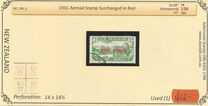 [Airmail Stamp of 1931 in Changed Color and Surcharged in Red, type BL4]