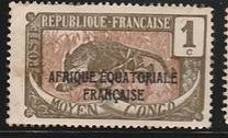 [Issues of 1907-1922 Overprinted "AFRIQUE EQUATORIALE FRANCAISE", type F]