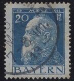 [The 90th Anniversary of the Birth of Prince Luitpold - Type I: Small 9 and no Foot on 1 in "1911". Type II: Large 9 and Foot on 1 in "1911", type F6]