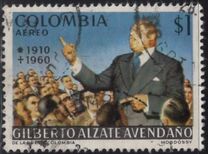 [Airmail - The 10th Anniversary of the Death of Gilberto Alzate Avendano, 1910-1960, type AIB]