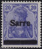 [German Empire Stamps Overprinted "SARRE", 類型 A7]