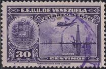 [Airmail - La Guaira, National Pantheon and Oil Wells, type HZ9]