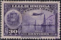 [Airmail - La Guaira, National Pantheon and Oil Wells, type HZ9]