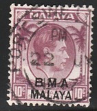 [Straits Settlements Postage Stamps Overprinted "B M A MALAYA" in Black or Red Colour, type A6]