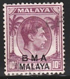 [Straits Settlements Postage Stamps Overprinted "B M A MALAYA" in Black or Red Colour, type A6]