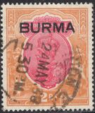 [India Postage Stamps Overprinted "BURMA", type B1]