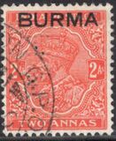 [India Postage Stamps Overprinted "BURMA", type A4]