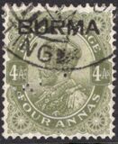 [India Postage Stamps Overprinted "BURMA", type A8]