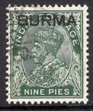 [India Postage Stamps Overprinted "BURMA", type A2]