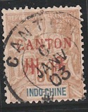 [Indochina Postage Stamps Overprinted "CANTON" in Red, type A10]