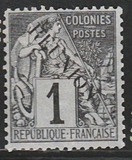 [French Colonies Postage Stamps Overprinted "REUNION", type F]