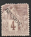 [French Colonies Postage Stamps Overprinted "REUNION", type F2]