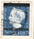 [Queen Wilhelmina - Netherlands Indies Postage Stamps Overprinted "INDONESIA" - Bar 1,8mm High, type A1]