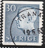 [King Gustaf VI Adolf of Sweden - New Engravement with Imprint, type EE4]