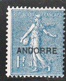 [French Postage Stamps Overprinted "ANDORRE", type B10]
