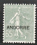 [French Postage Stamps Overprinted "ANDORRE", type B7]
