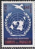 [Airmail - Universal Declaration of Human Rights by UN - Inscribed "DERECHOS HUMANOS", 유형 OS]