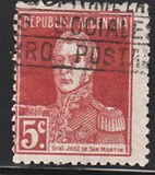 [Definitive Issues - General San Martin, with Period after Value, tegund CU5]