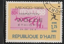 [Airmail - Winners of Olympic Marathon showing Commemorative Inscription and Stamp of "Host" Country, tip LJ]