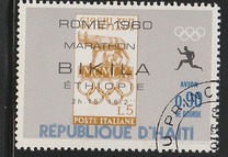 [Airmail - Winners of Olympic Marathon showing Commemorative Inscription and Stamp of "Host" Country, tip LH]
