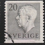 [King Gustaf VI Adolf of Sweden  - New Engravement with Imprint, type EE11]