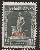 [Surcharged "1 - Kurus", type AEF12]
