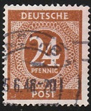 [1a edizione del Consiglio di controllo alleato - A Berlino e nella zona sovietica valido fino al 1948-07-31 - Filigrana: DEUTSCHE POST multipla, discendente , Scrivi A14]