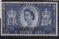 [Coronation of Queen Elizabeth II -  Great Britain Postage Stamps Overprinted "BAHRAIN" & Surcharged, type K3]