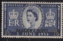 [Coronation of Queen Elizabeth II -  Great Britain Postage Stamps Overprinted "BAHRAIN" & Surcharged, type K3]
