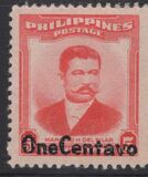 [Issue of 1952 Surcharged ONE CENTAVO, Вид WM]